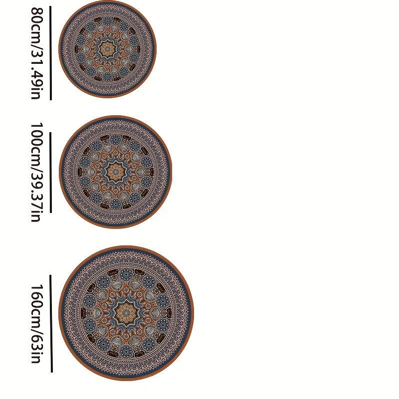 Vintage Boho Round Area Rug, Waterproof, Stain Resistant, Anti Slip Soft  Imitation Cashmere Carpet, Suitable For Bedrooms, Living Rooms,  Restaurants, Bathrooms, Corridors, And Laundry Rooms - Temu