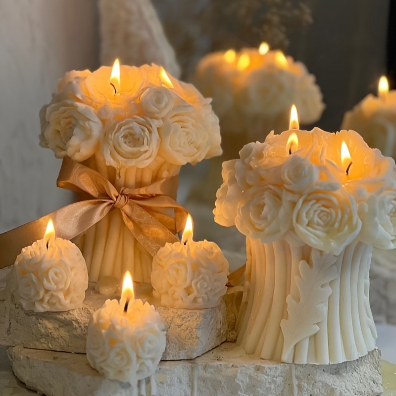 Moldes de vela – Molde de silicona para hacer velas, moldes 3D de bricolaje  para cera de soja, cera de abejas, vela perfumada, regalos del día de San