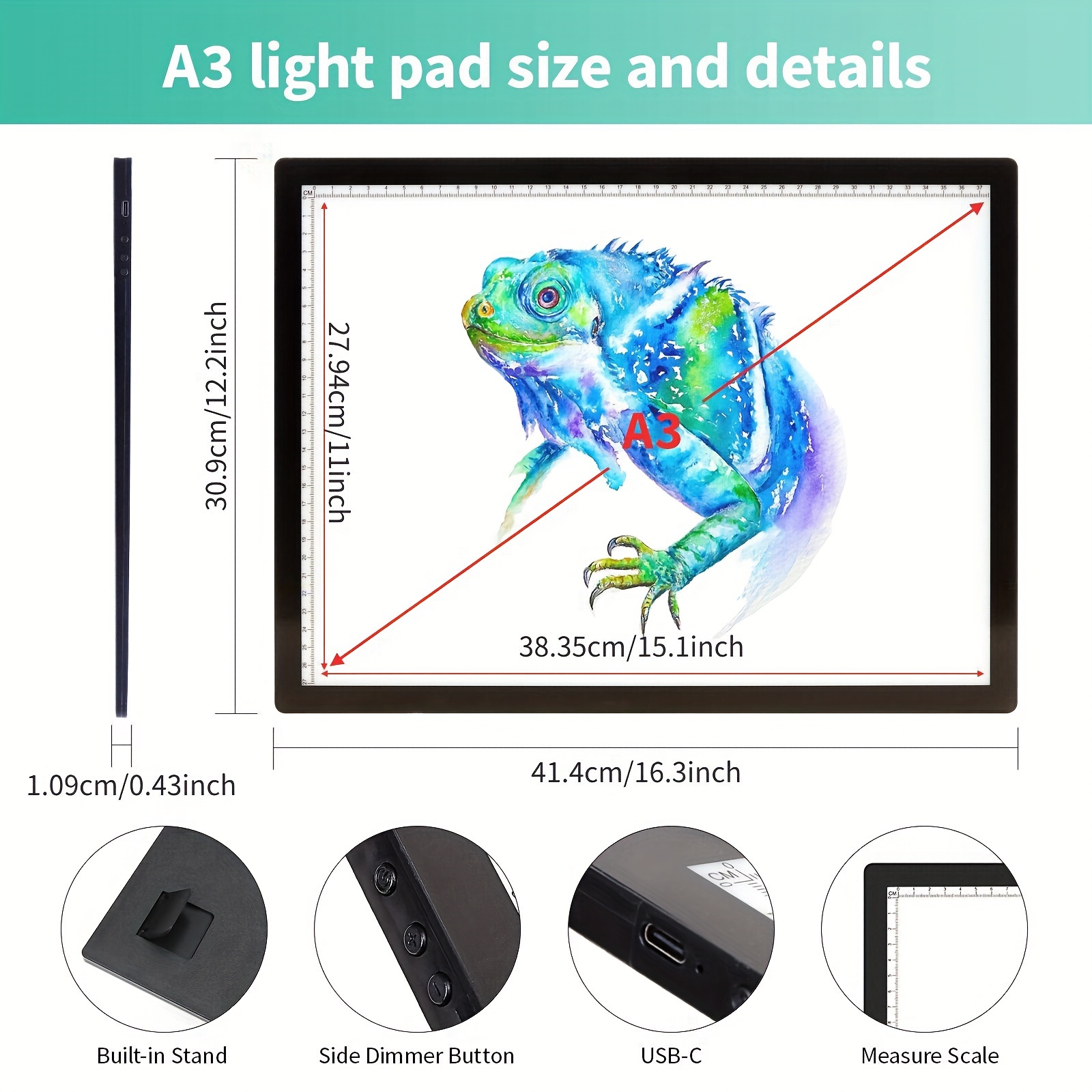 A3 Rechargeable Light Pad Wireless Battery Powered - Temu