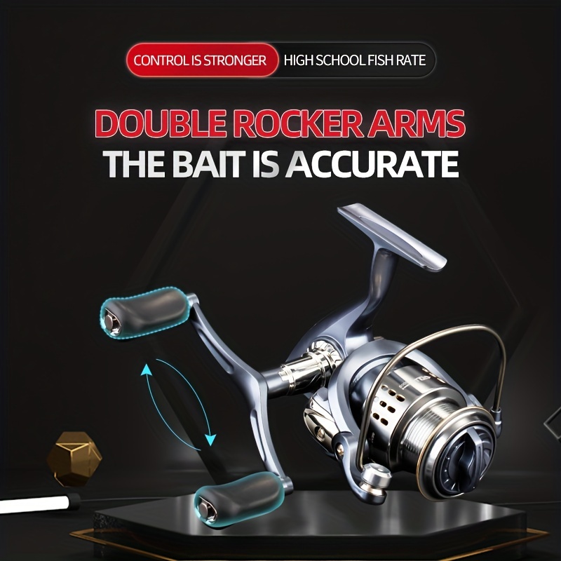 1pc 5.7:1 Gear Ratio Fishing Reel With Double Rocker Arm Long
