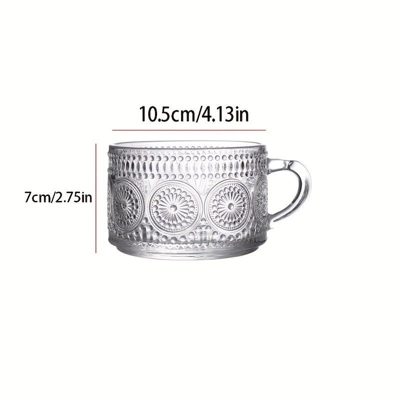 Boho Style Glass Cup, Embossed Sunflower Glass Water Cup, Breakfast Coffee  Cups, Drinking Glasses For Juice, Milk, Tea, Oats, Yogurt And More, Summer  Winter Drinkware - Temu