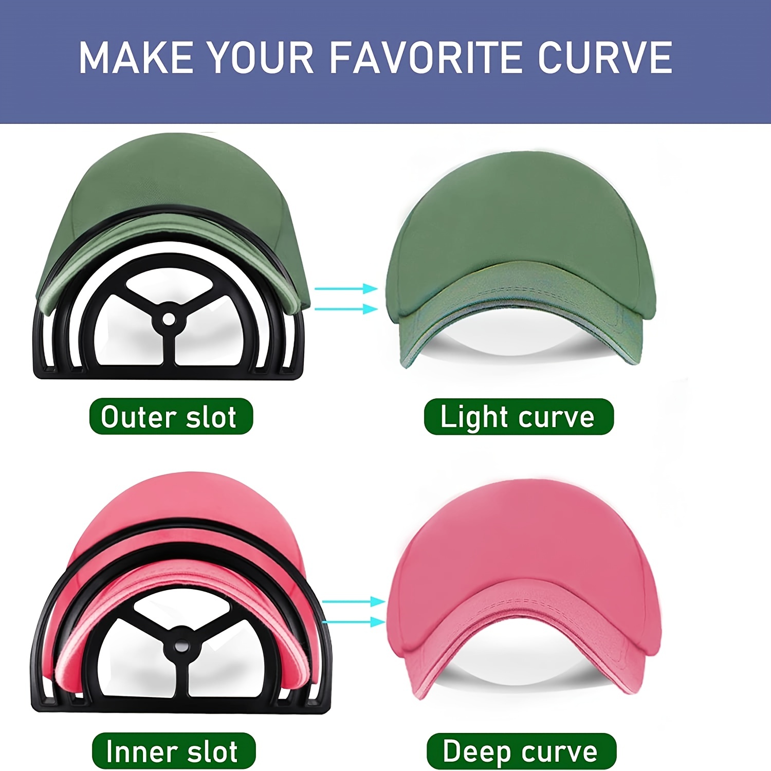 Hat Brim Bender 2 Curve Options No Steaming Required Hat Shaper Baseball Cap  Hat Edges Curving Band Accessories For Shop