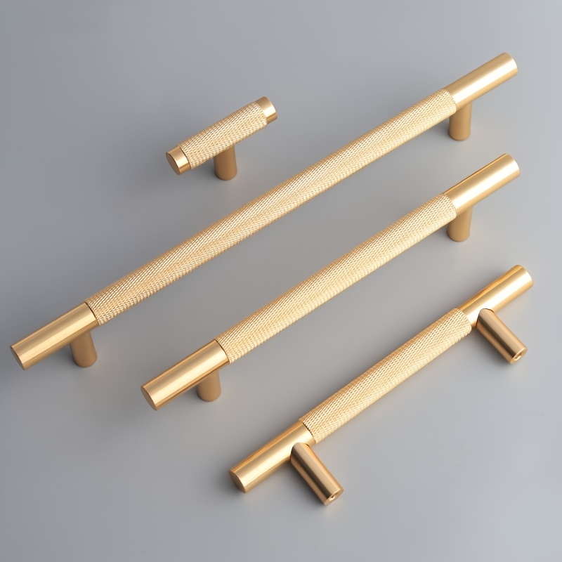Modern Golden Knurled Knobs Upgrade Kitchen Drawers Temu