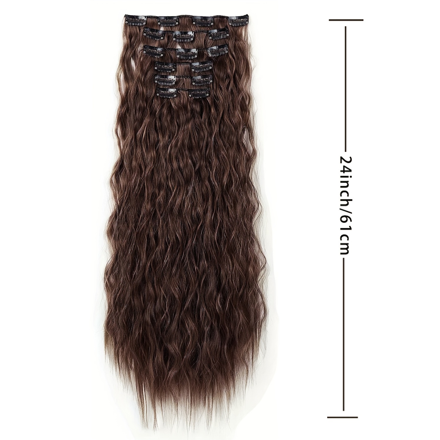6pcs set long curly wavy hair pieces synthetic clip in hair  display picture 2