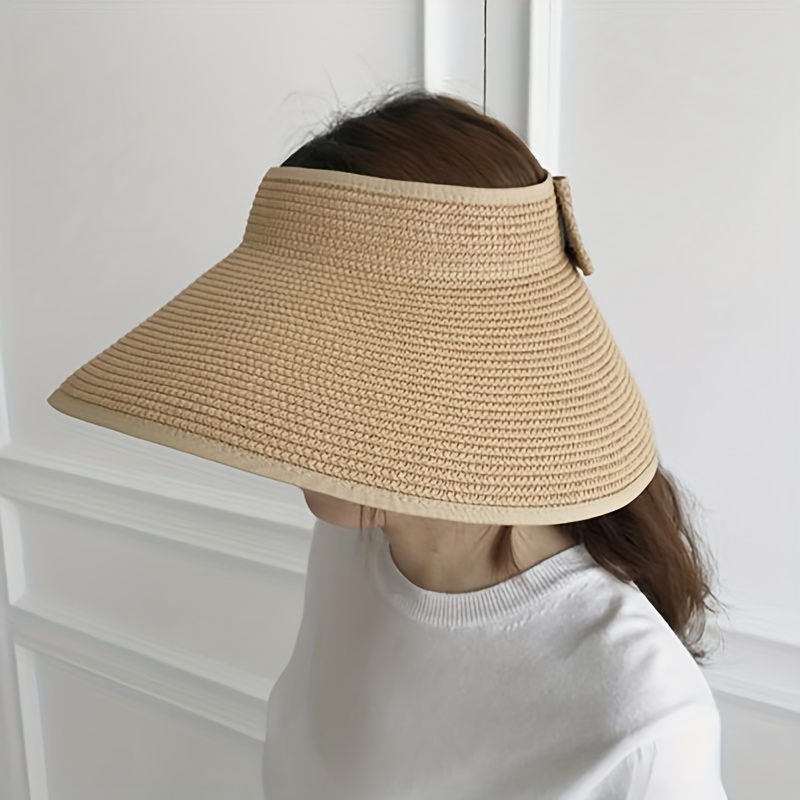 Straw Visor Hat for Women Sun Beach Casual Hat