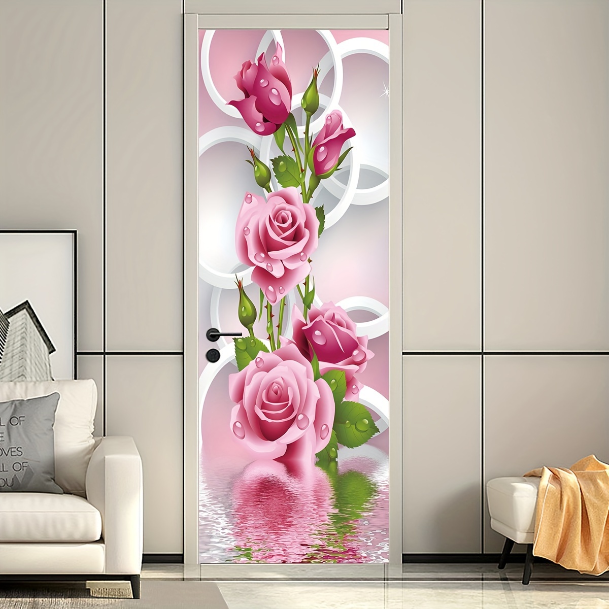 Vinilos Decorativos Mural Adhesivo Rosas Peonias Flores