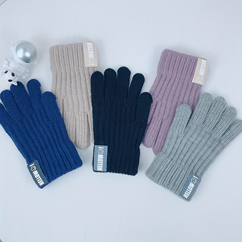Kids' Warm Knitted Gloves for Winter Weather
