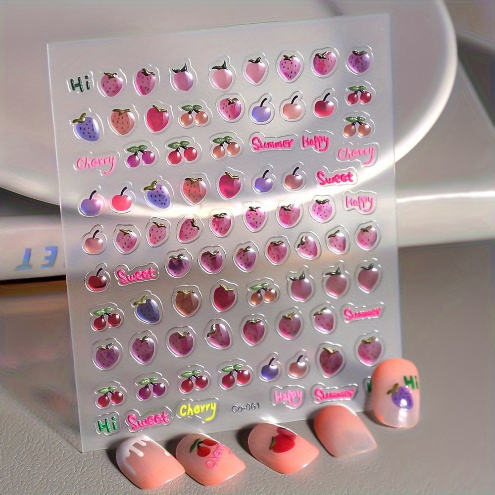 Strawberry Stickers – Nails Blinged Supply