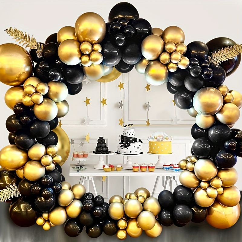  New Years Decorations Gold Black White Party Decor Kit