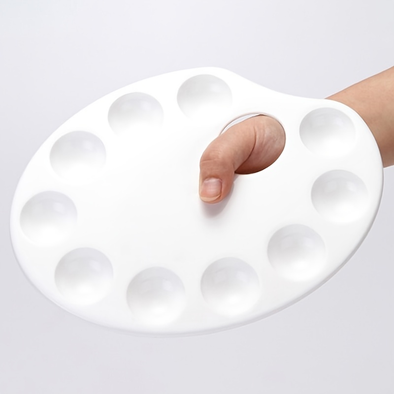 White Oval Reusable Color Palette Washable And Thickened - Temu