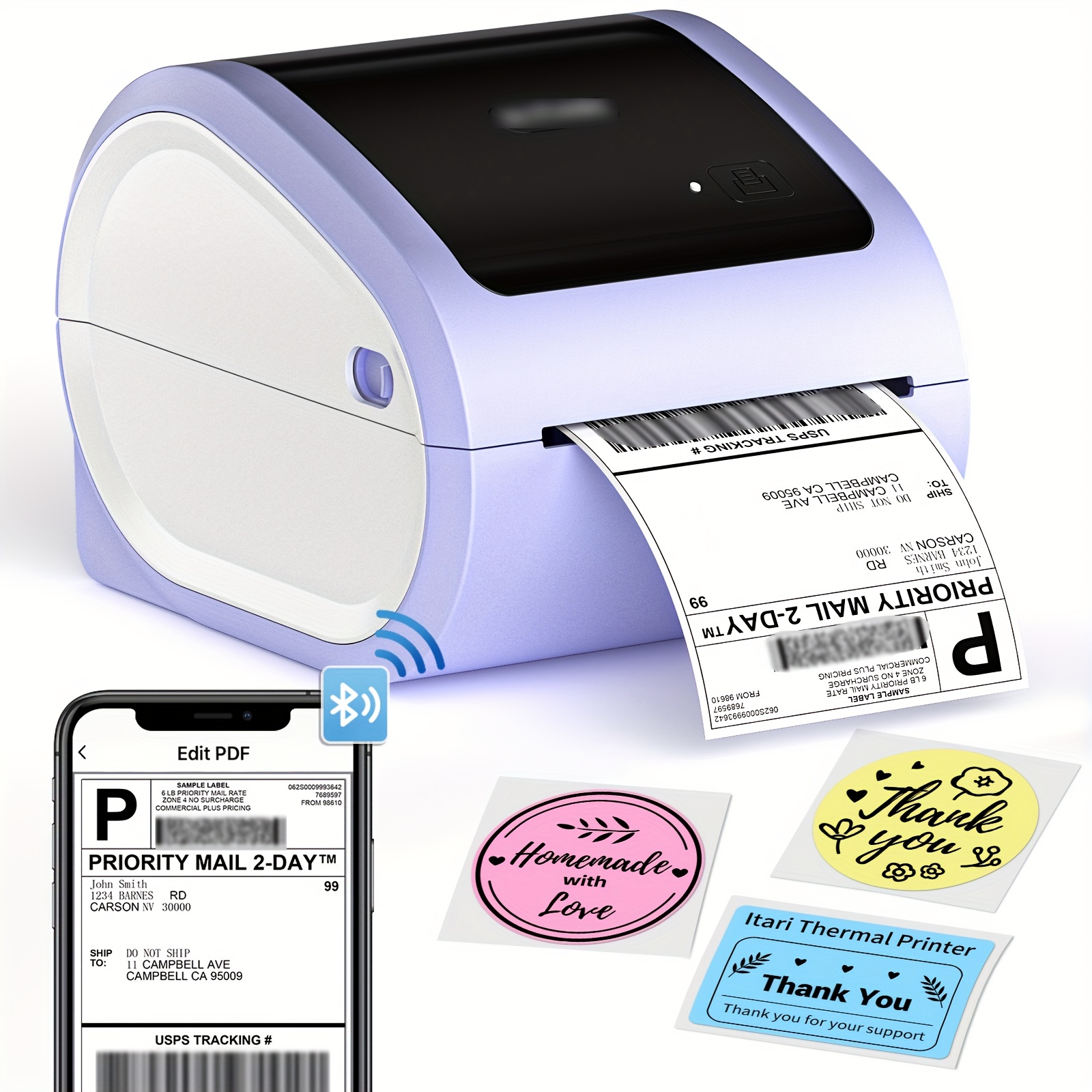 JADENS Thermal Shipping Label Printer - 4x6 Desktop Label Maker for  Shipping Packages, Compatible with Mac, Windows, Work with , ,  