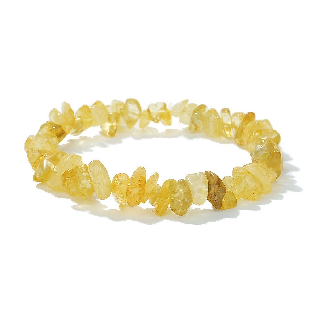 Citrine Stretchy String Bracelet Natural Gemstone Crystal