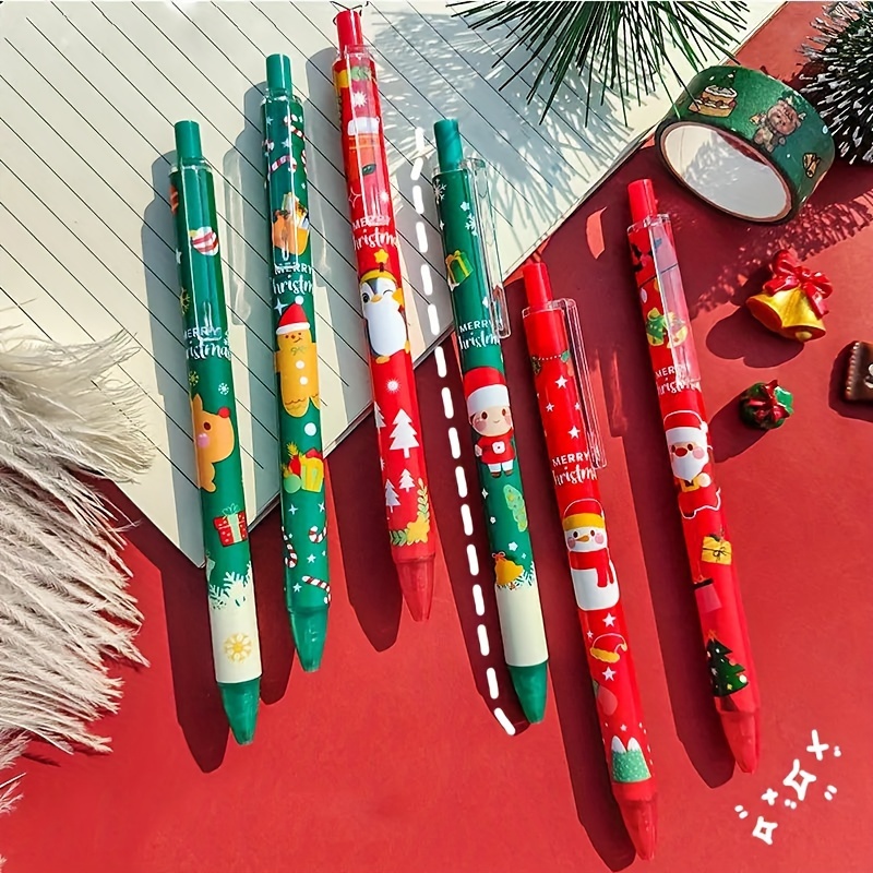 Abaodam 18 Pcs Christmas Gel Pen Kids Rewards Pen Students Gel Pens Kids  Ballpoint Pen Christmas Party Favor Kids Christmas Stationary Christmas Ink