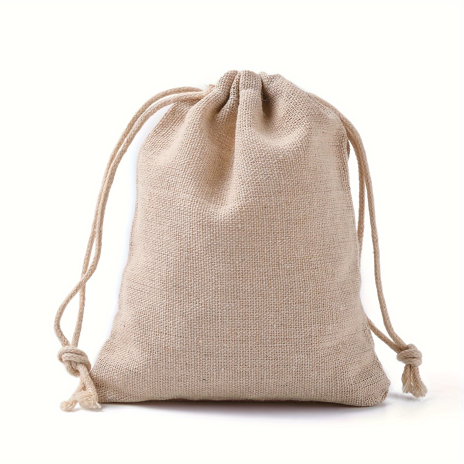 10pcs Cloth Jute Bag Sack Cotton Bag Drawstring Burlap Bag Jewelry Bags  Pouch Little Bags For Jewelry Display Storage Gift Bag