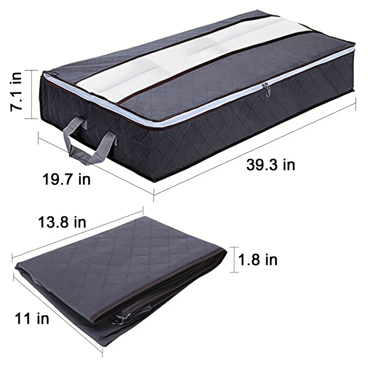 Large Capacity Storage Bag With Handles Visible Window Under - Temu