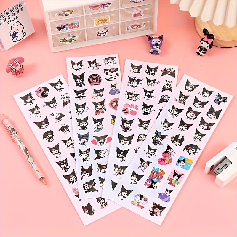 Sanrio Cartoon Cute Sticker Book Wholesale Girl Heart Paper Sticker Book  Cinnamoroll Kuromi Hand Ledger Diy