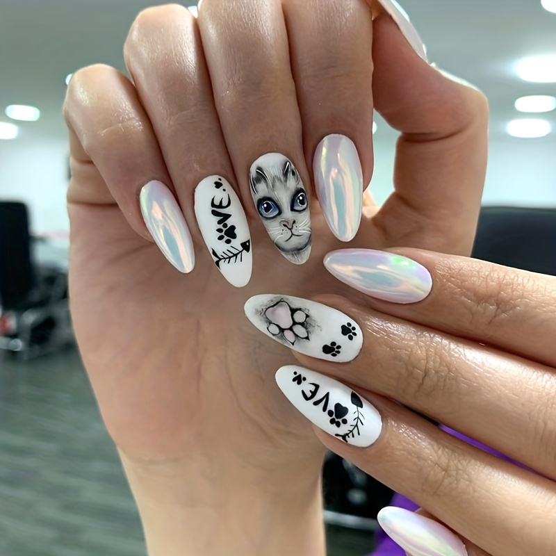 White cheap cat nails