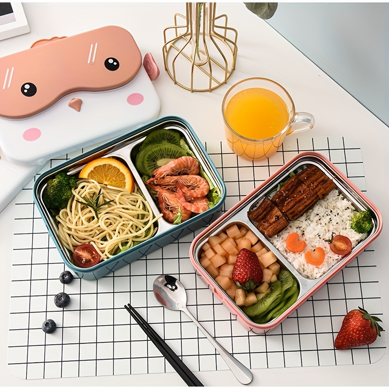 Cartoon Lunch Box For Office Workers Rectangle Bento Box - Temu