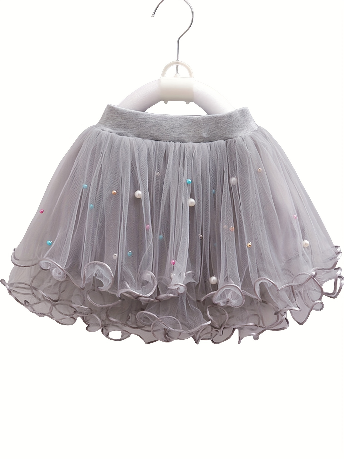 Girls Solid Tutu Skirt for Dance Performance Party