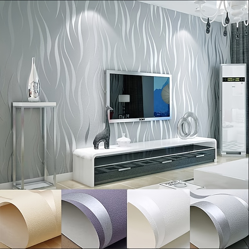 Modern simple non-woven striped wallpaper roll decoration room