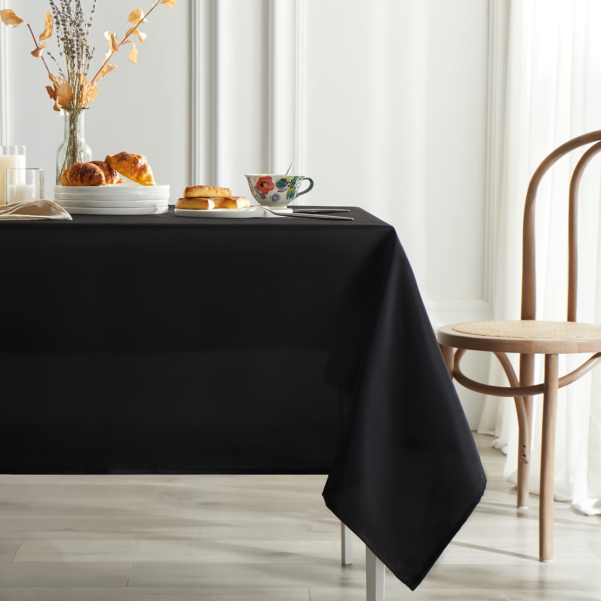 Mantel redondo, 120 cm, lino de algodón sintético, resistente al agua,  lavable, color liso, para cafetería, restaurante, hogar
