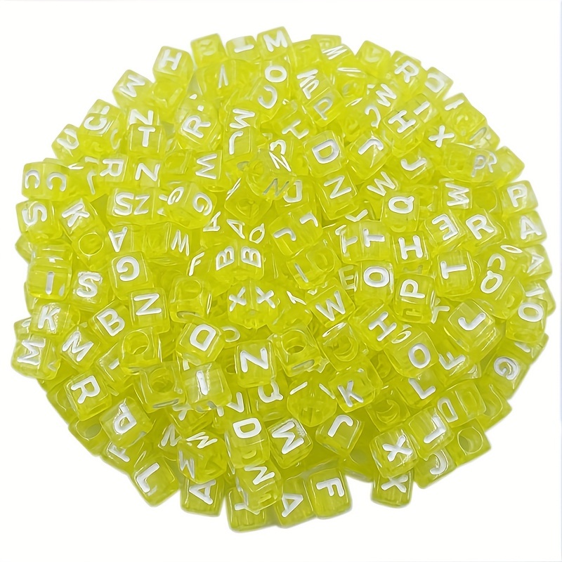 Acrylic Transparent Colorful Square Letter Beads For Jewelry - Temu