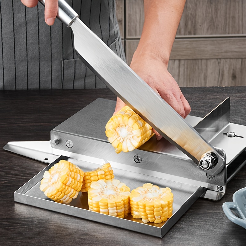 1pc manual ribs chopper meat slicer bone cutting knife meat cutting machine frozen meat slicing knife meat cleaver 304 stainless steel small bone meat cutter household vegetable food slicer slicing machine for home cooking details 5