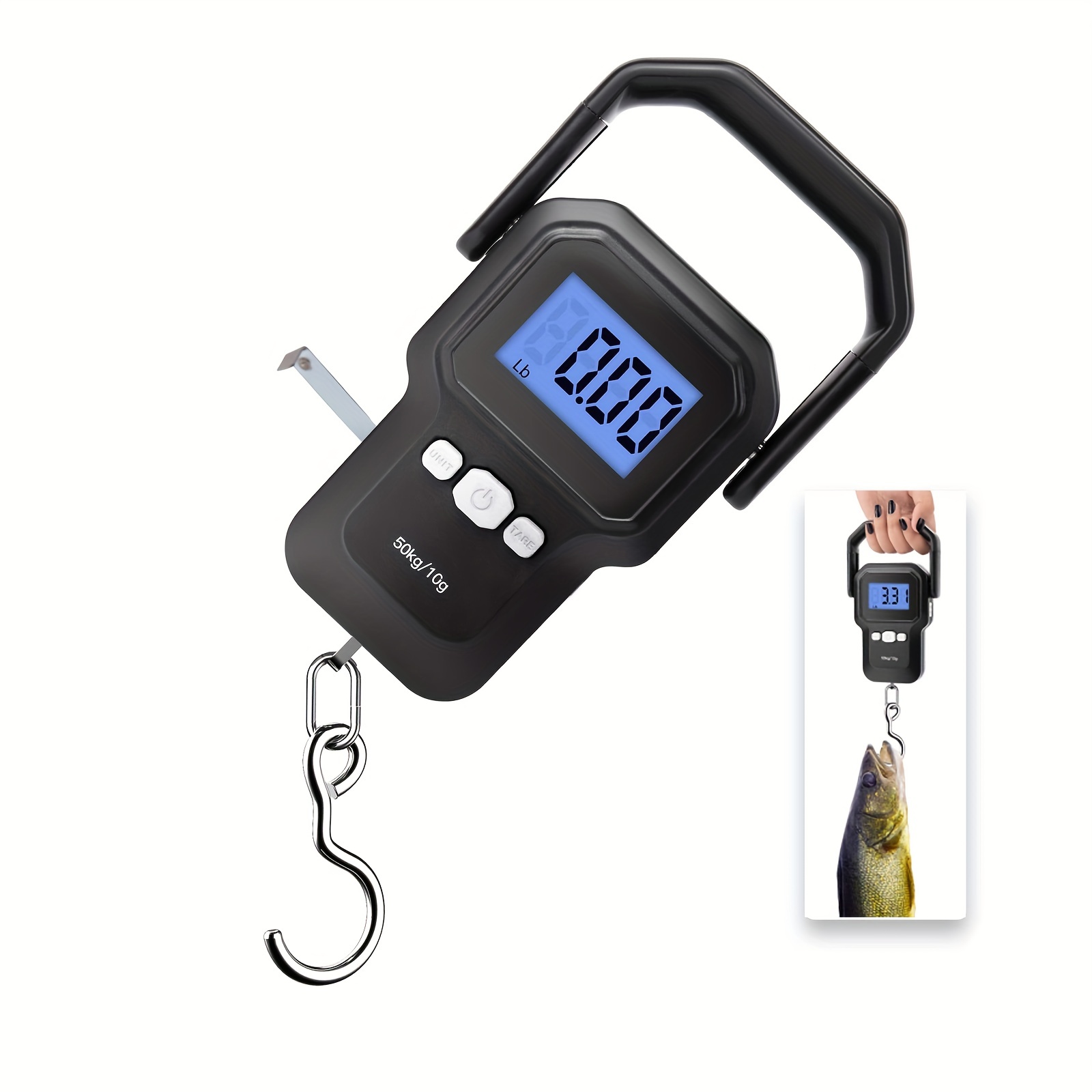 Digital Display Fishing Scale With Built in Measuring Tape - Temu