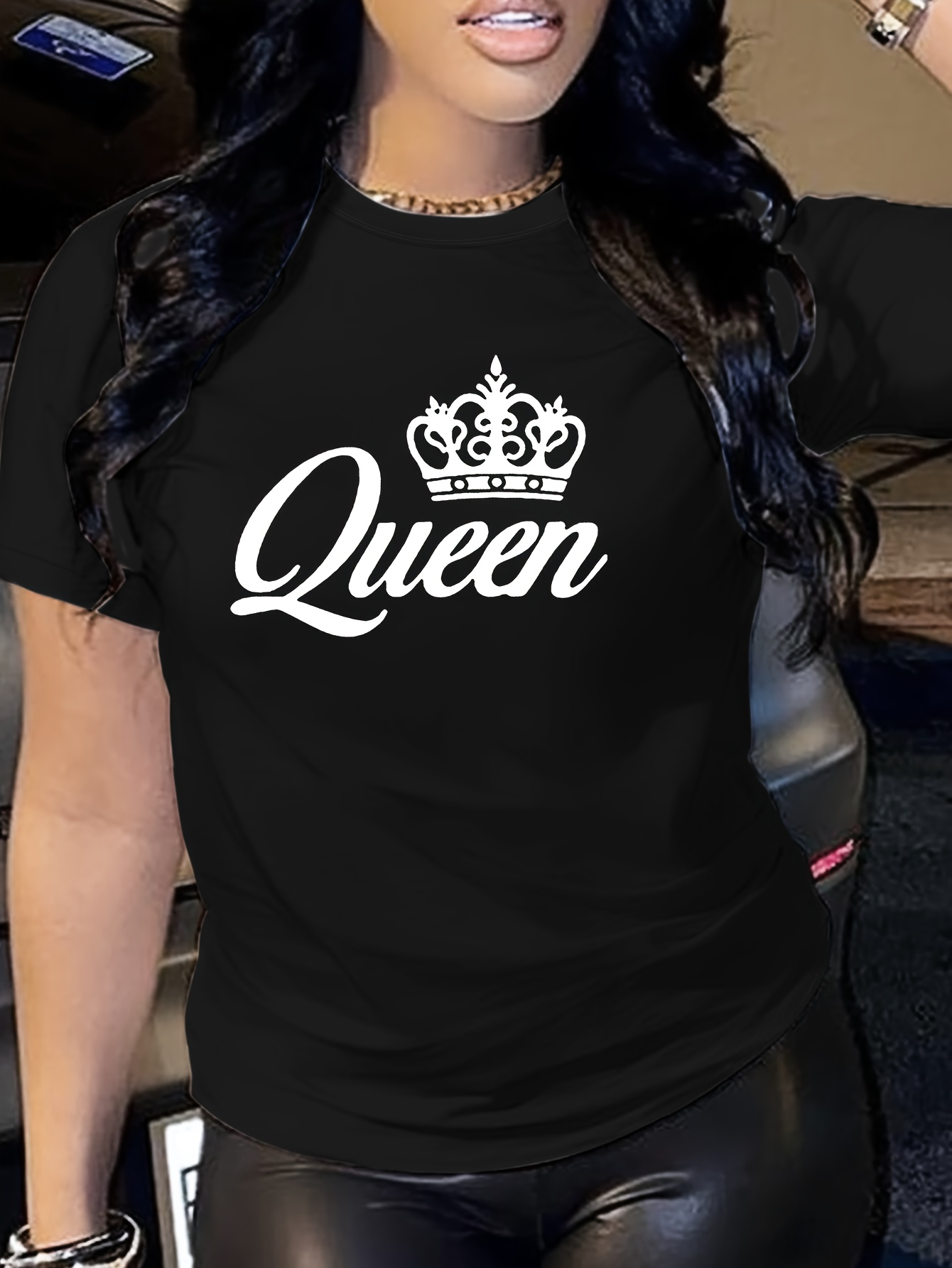 Trendy Queen Slogan Pattern Print Camiseta Masculina - Temu Portugal