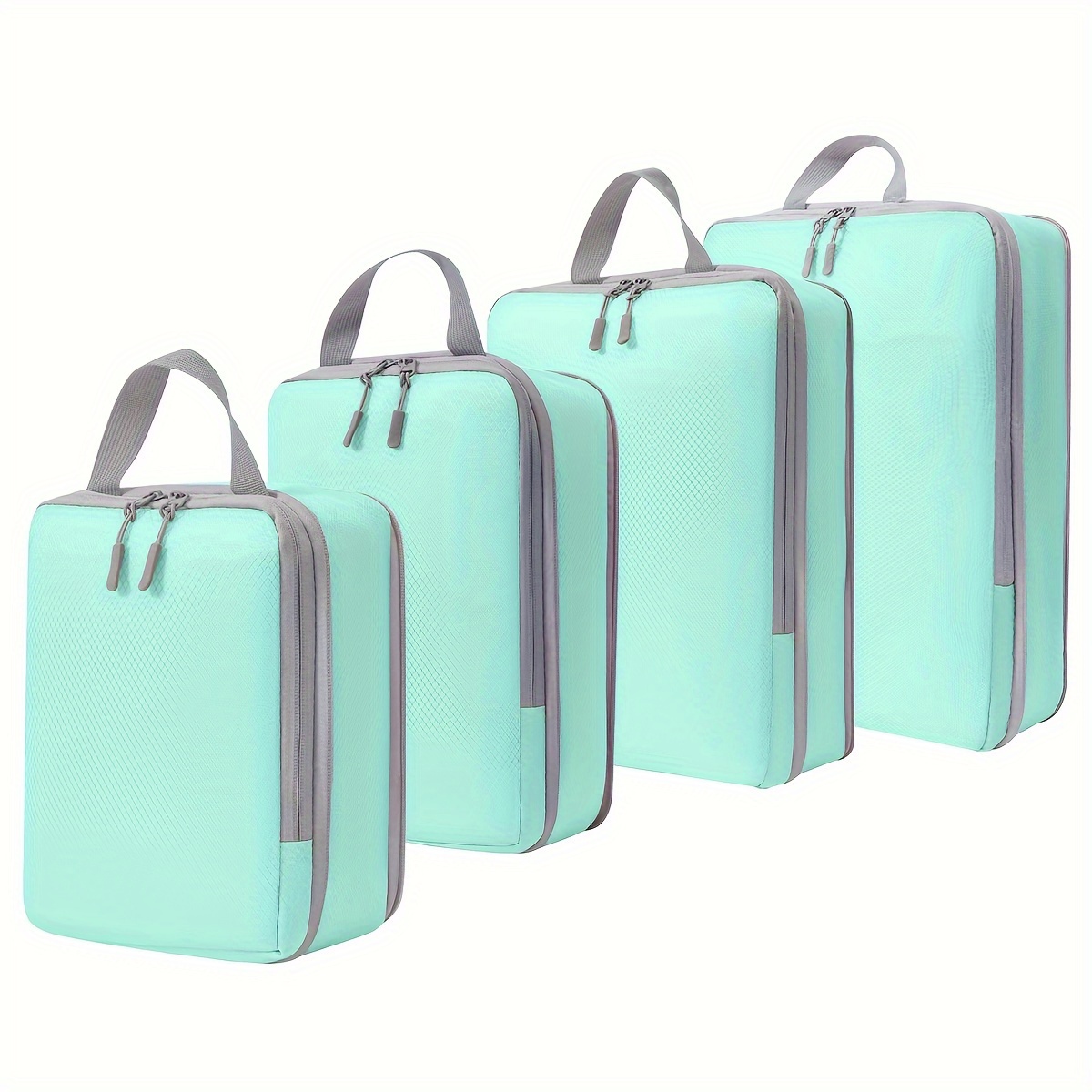 

4pcs Compression Luggage Packing Organizer Set, Lightweight Handheld Packing Cubes, Clothing Underwear Shoes Storage Bags For Travel Use