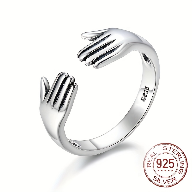 S925 Sterling Silver Elegant Open Series Charm Ring For Girls
