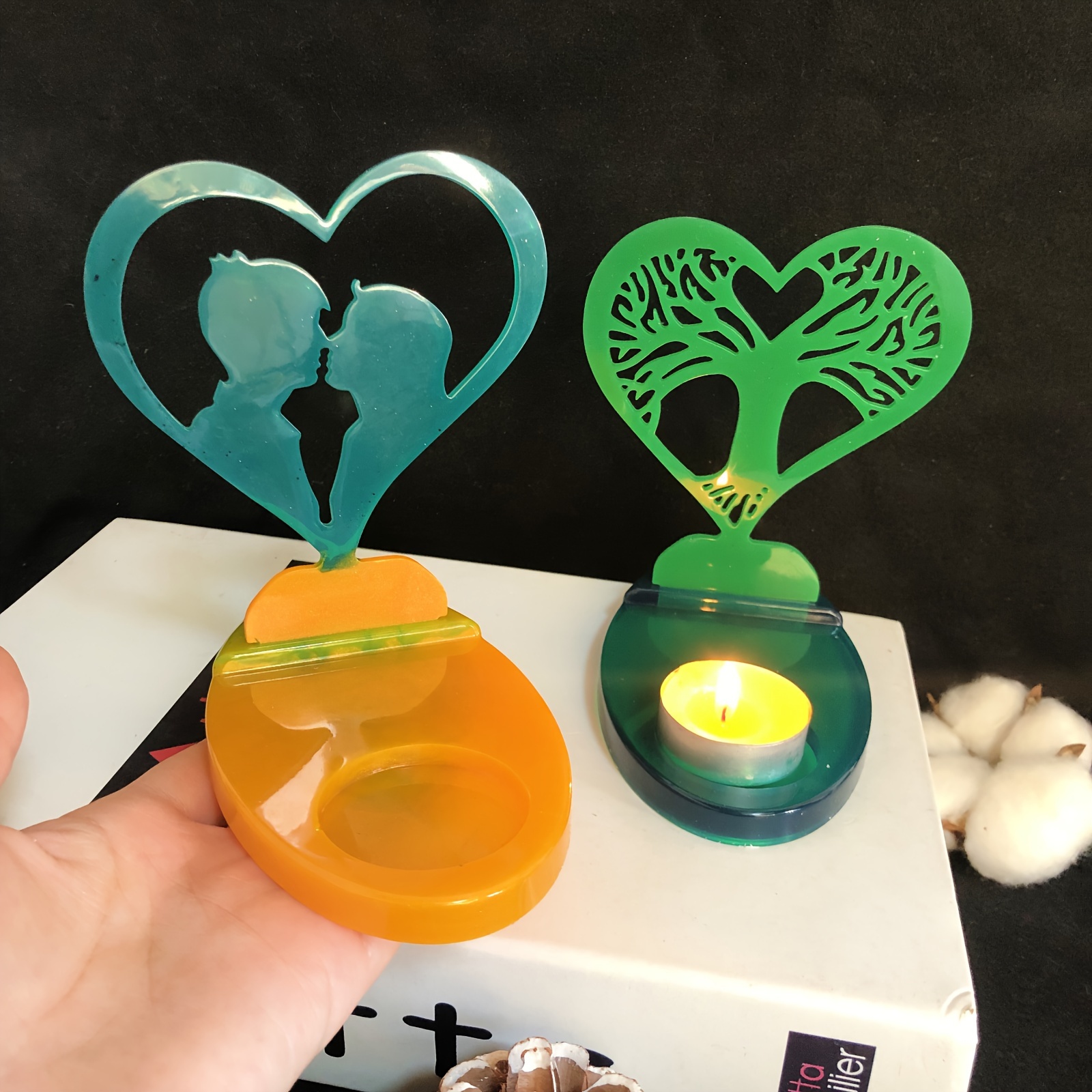 Tealight Candle Holder Silicone Molds Heart Candlestick With - Temu