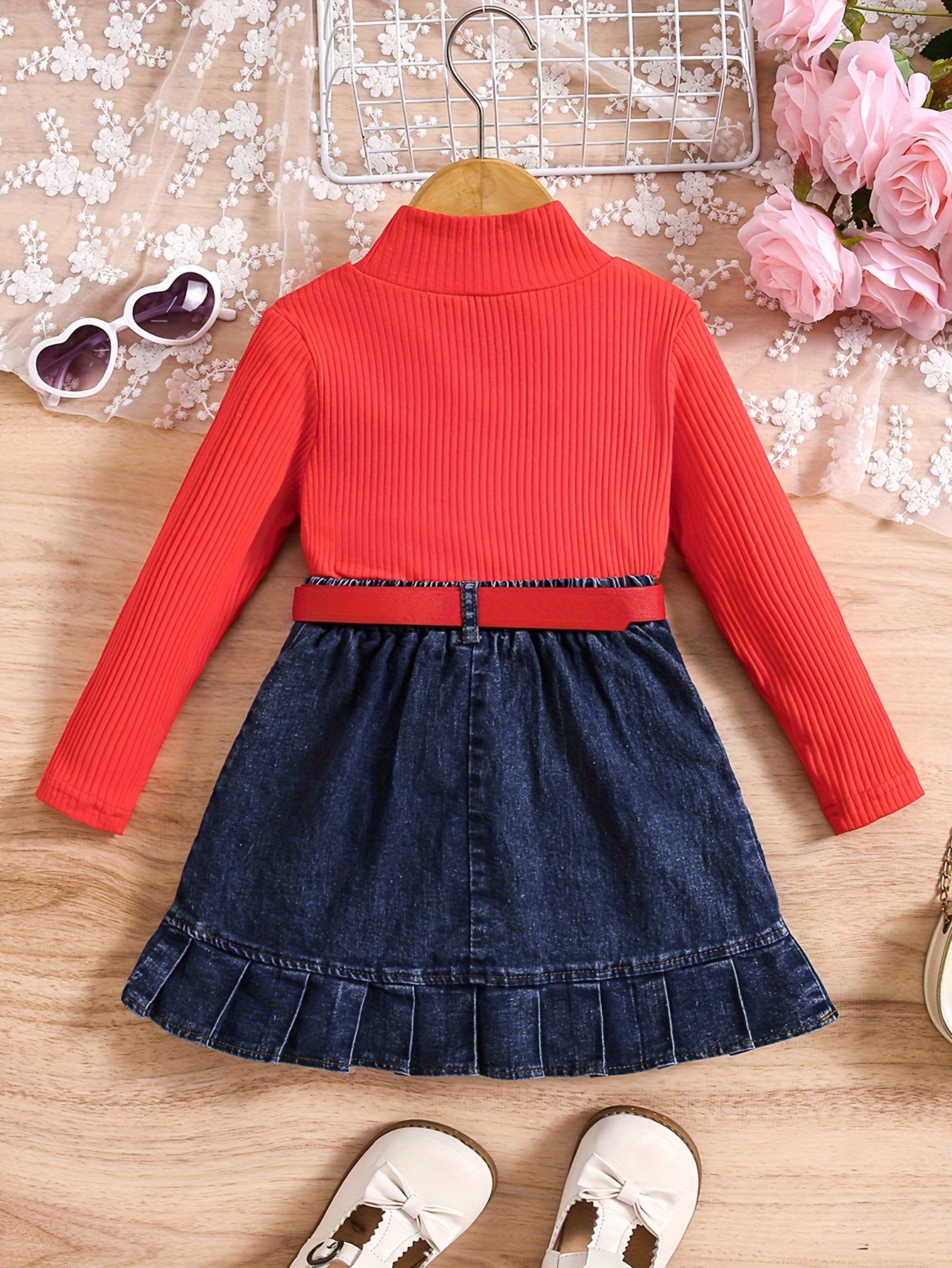 Baby girl clearance red denim skirt