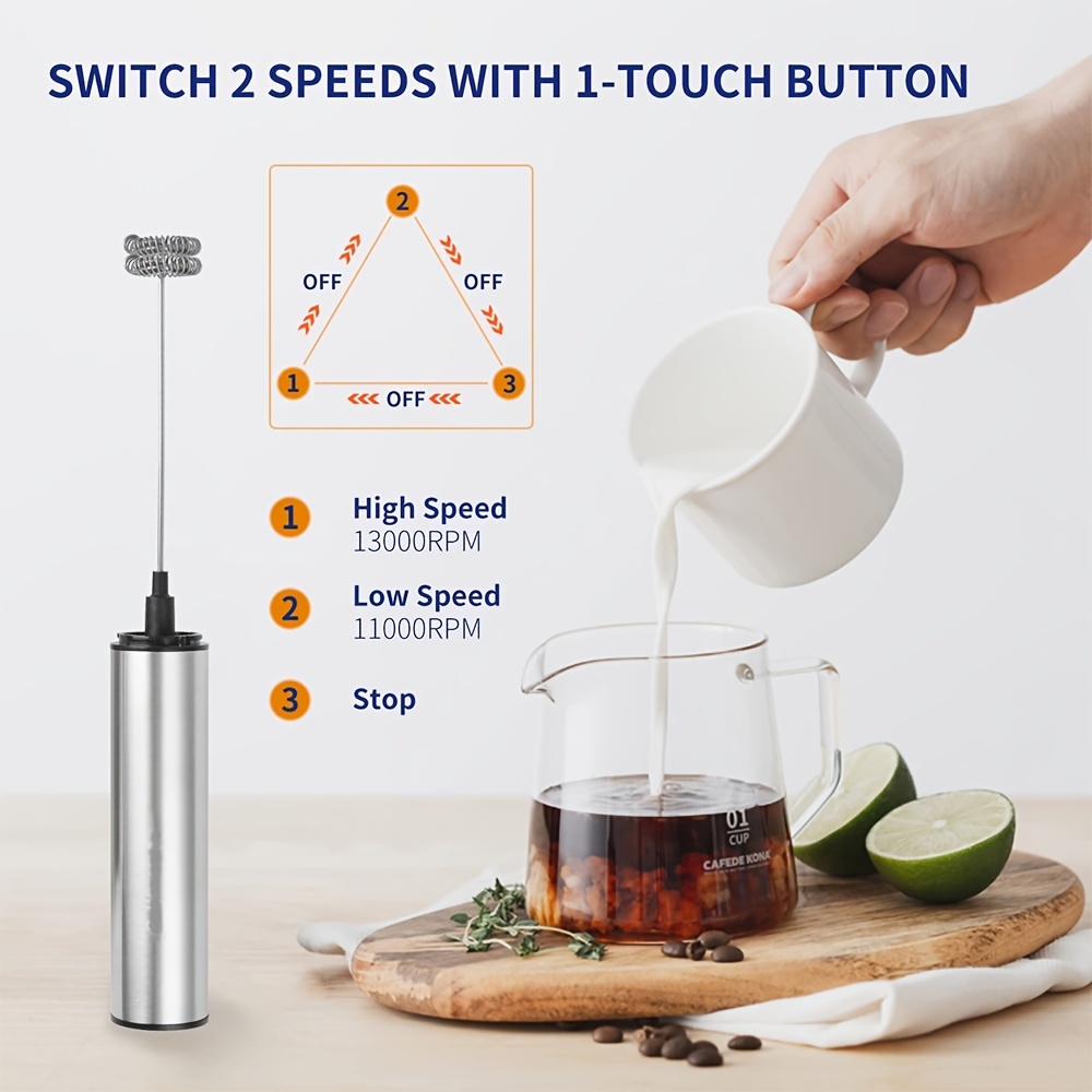 Handheld Milk Frother, Mini Milk Foamer, Battery Operated (Not included)  Stainless Steel Drink Mixer for Coffee, Cappuccino. - AliExpress