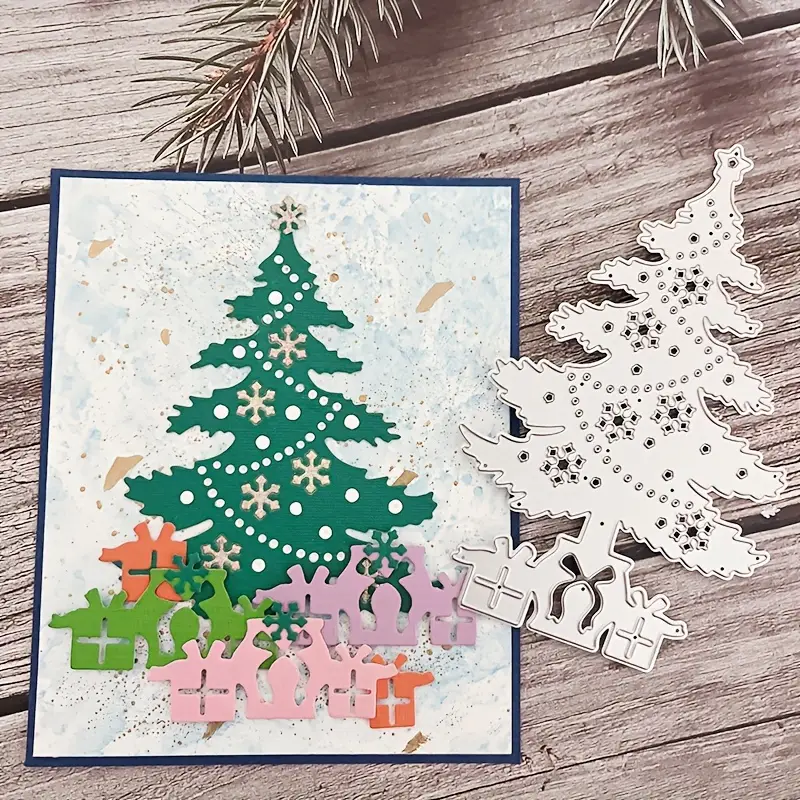 Snowman & Trees Frame Metal Cutting Dies - DIY Scrapbooking, Card Making, Embossing Stencils (5.5x4.25 Inch)