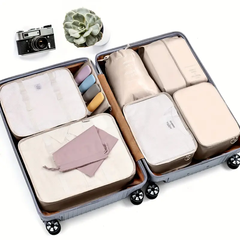 Solid Color Travel Packaging Cubes, Lightweight Versatile Luggage Bags,  Versatile Space Saving Bags - Temu