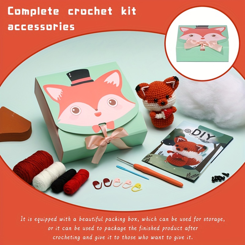 Beginners Crochet Kit, Amigurumi Crocheting Animals Kits w Step-by-Step  Video Tutorials, Crochet Starter Kit Knitting Starter Pack for Adults