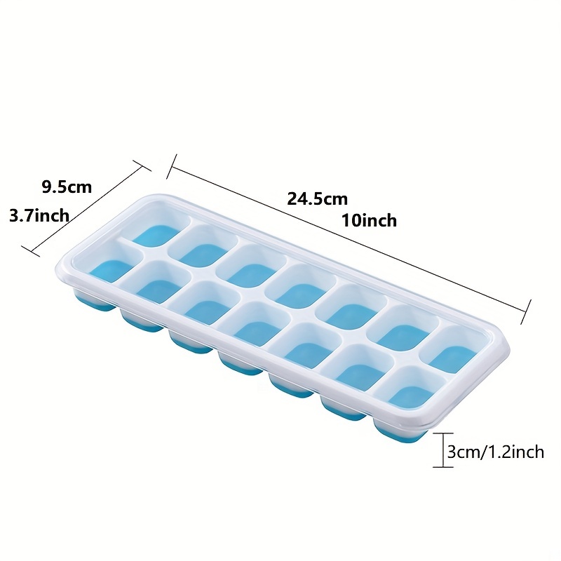 Ice Cube Trays, Silicone Easy-Release and Flexible 14-Ice Trays with Spill- Resistant Removable Lid, BPA Free, Durable and Dishwasher Safe, 2 Pack 