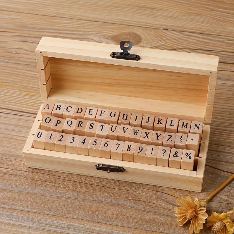 Classic Vintage Alphabet Wooden Stamps Decorative Diy - Temu