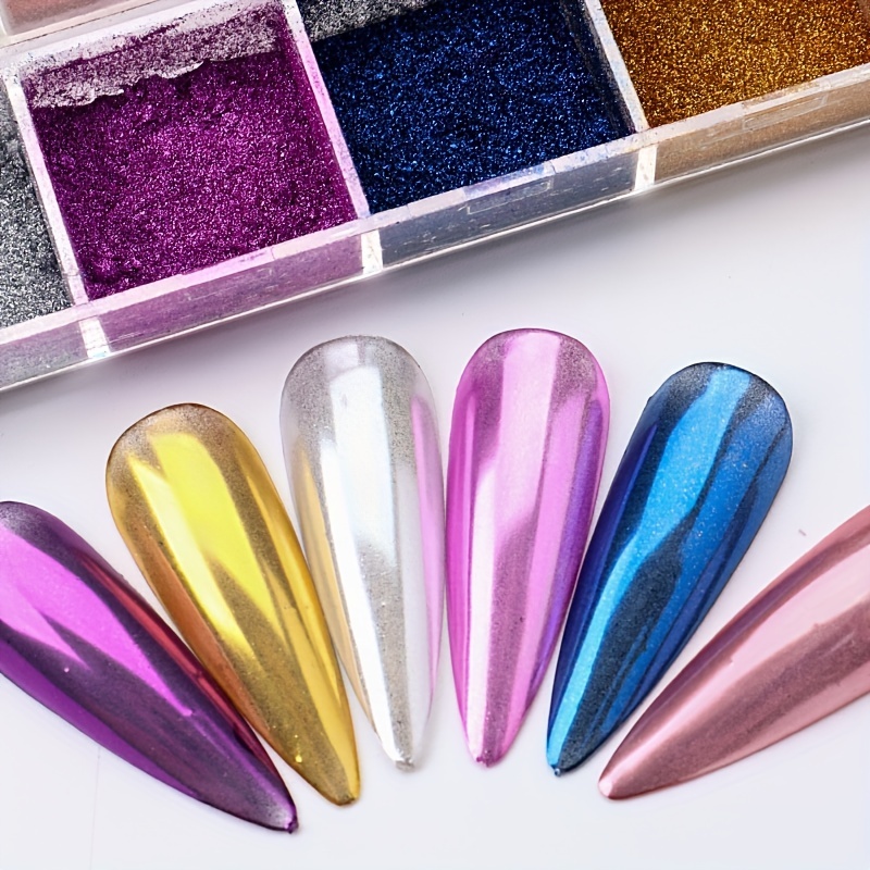 Mirror Chrome Nail Powder Nail Art Glitter Metallic Effect - Temu