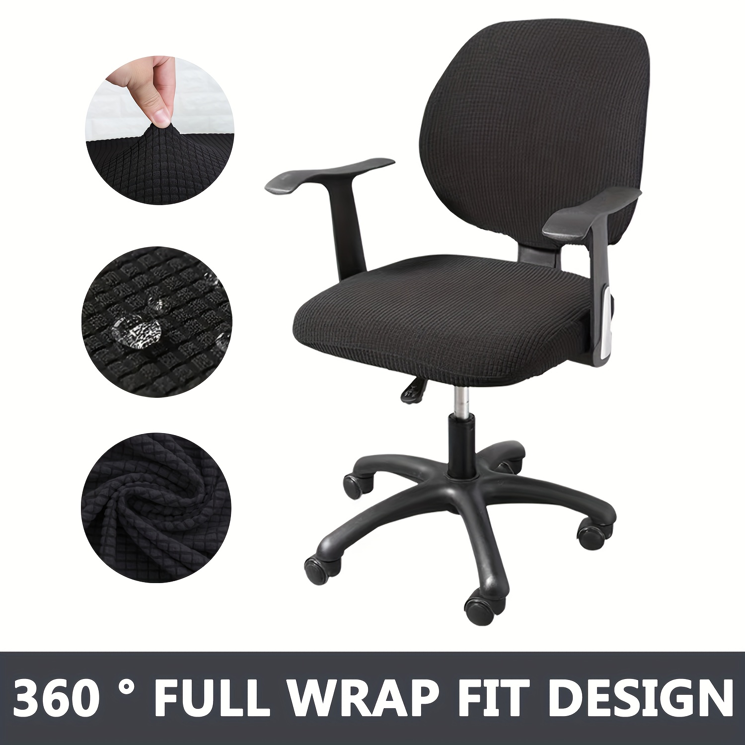 Funda para silla de oficina con fundas para reposabrazos, funda elástica  universal para silla de escritorio, fundas para silla de computadora  (tamaño