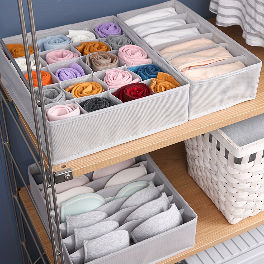 4pcs foldable fabric drawer dividers   organizers for socks underwear bras panties scarves space saving adjustable storage solution for home dorm foldable storage versatile organizer breathable material clothes organizer storage details 4