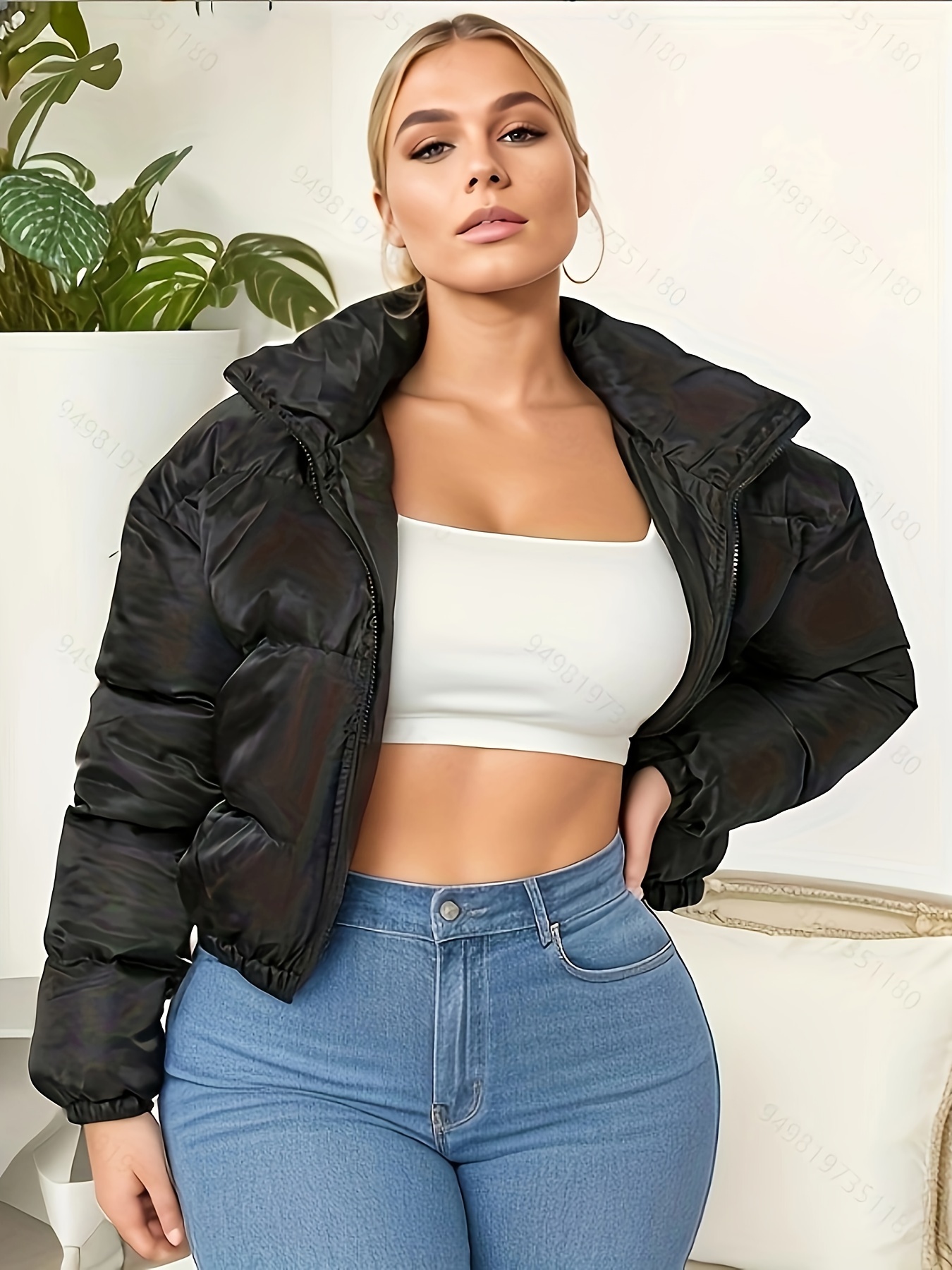 Cotton hot sale crop jacket