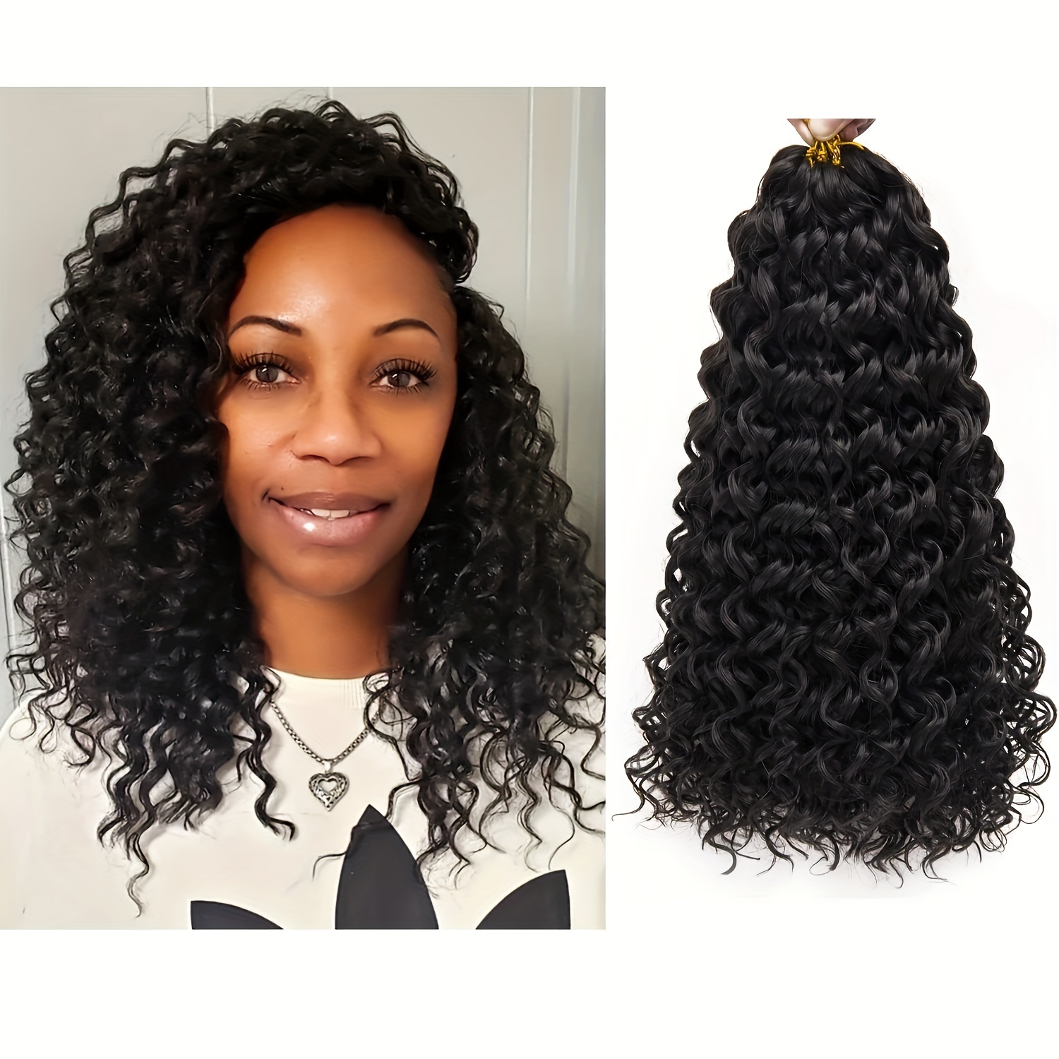 16 Deepwave Crochet Hair- Natural looking loose crochet curls