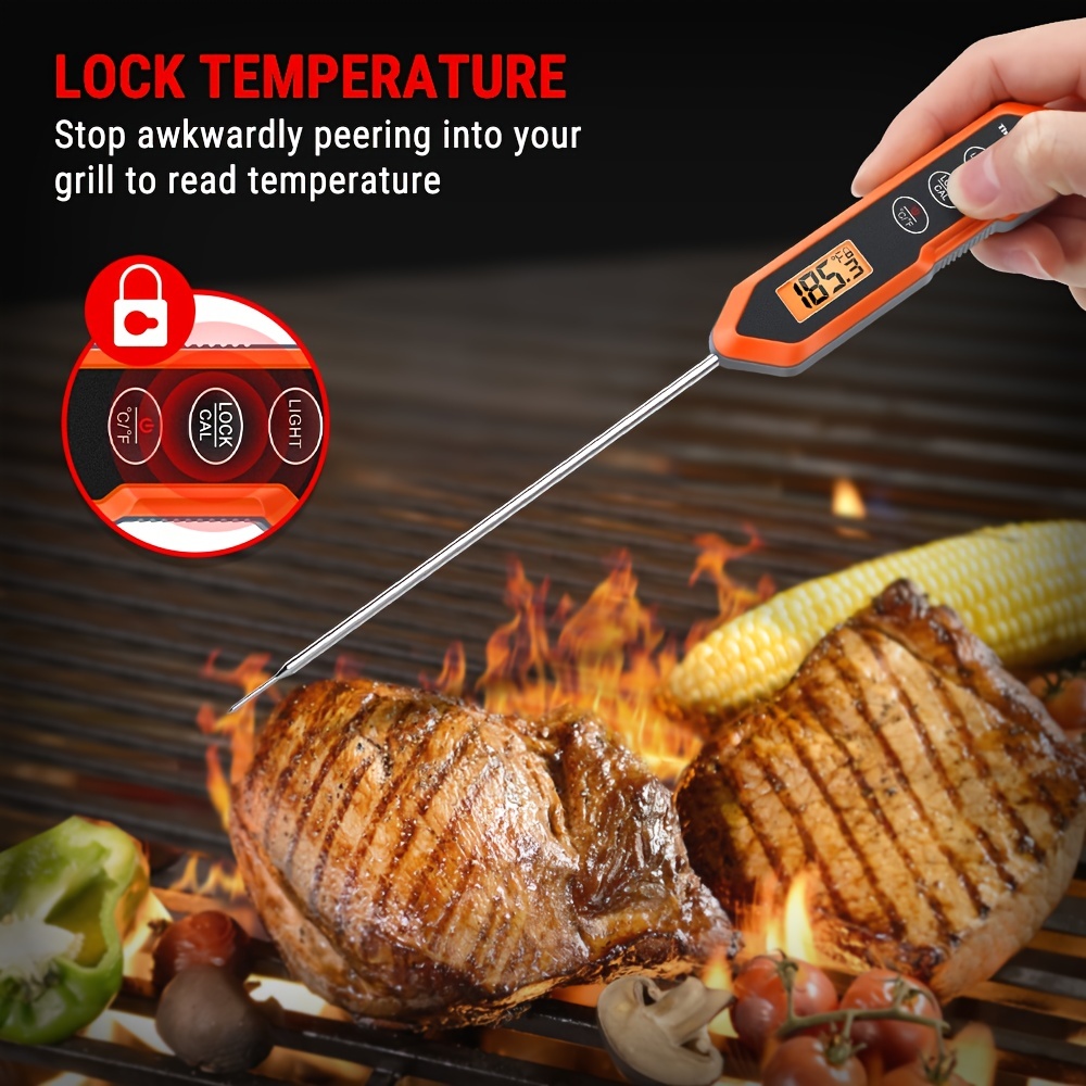 Tp-03b Instant Read Digital Meat Thermometer With Backlight And Magnet For  Cooking, Bbq, Grilling, And Smoker - Accurate Temperature Reading For  Kitchen, Food, And Candy - Battery Not Included - Temu