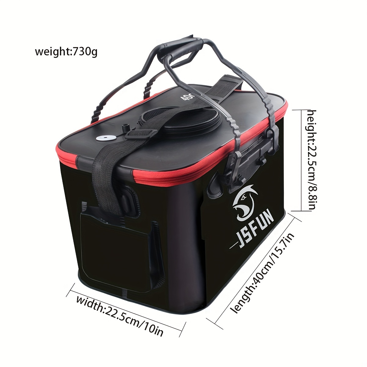 Portable Zipper Fishing Bucket Outdoor Folding EVA Fishing Bag