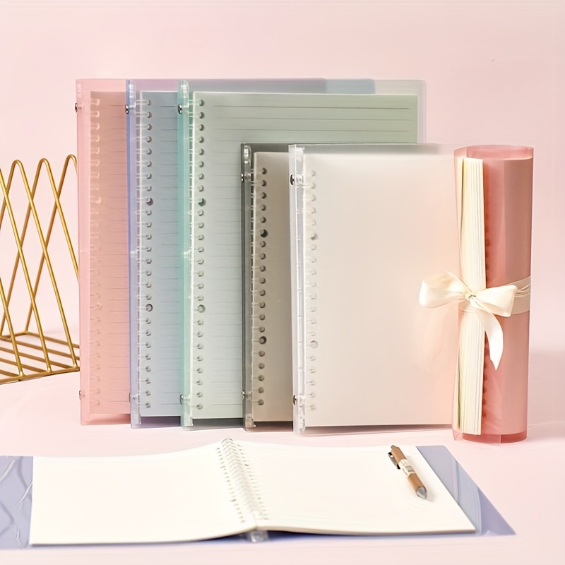 A5 B5 Cream Color Notebook 20 26 Holes Smart Ring Binder Loose Leaf  Notebook Study Supplies Writing Journal Note Taking 