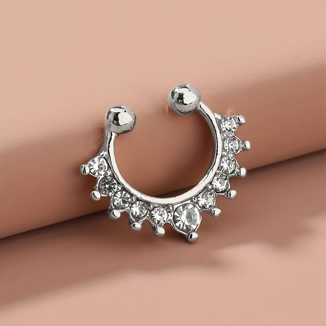 Fashionable Synthetic Zirconia Crystal Fake Nose Ring