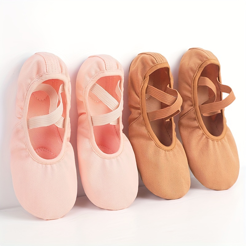 Zapatos de Ballet de lona para niña, zapatillas de baile de Ballet