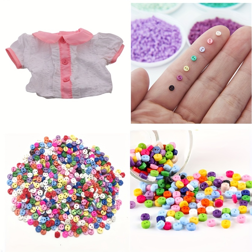 3mm/0.12 Tiny Round Plastic Buttons, in 20 Colors, the Smallest Buttons,  Perfect for 12 and Smaller Doll Clothes